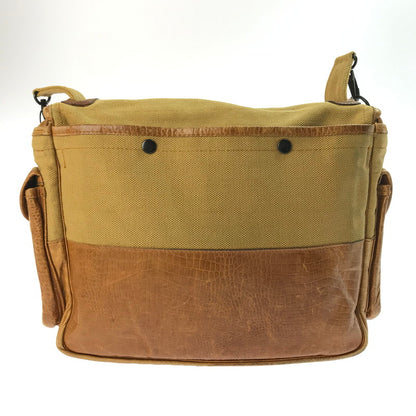 【ジャンク品】【メンズ】 LEATHER CANVAS FIELD BAG レザーキャンバス フィールドバッグ ショルダーバッグ カバン 188-250511-hi-12-tag カラー：イエロー/ブラウン系 万代Net店