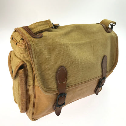 【ジャンク品】【メンズ】 LEATHER CANVAS FIELD BAG レザーキャンバス フィールドバッグ ショルダーバッグ カバン 188-250511-hi-12-tag カラー：イエロー/ブラウン系 万代Net店