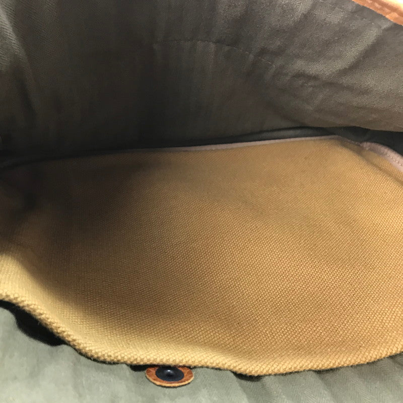 【ジャンク品】【メンズ】 LEATHER CANVAS FIELD BAG レザーキャンバス フィールドバッグ ショルダーバッグ カバン 188-250511-hi-12-tag カラー：イエロー/ブラウン系 万代Net店