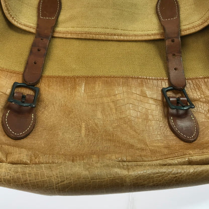 【ジャンク品】【メンズ】 LEATHER CANVAS FIELD BAG レザーキャンバス フィールドバッグ ショルダーバッグ カバン 188-250511-hi-12-tag カラー：イエロー/ブラウン系 万代Net店