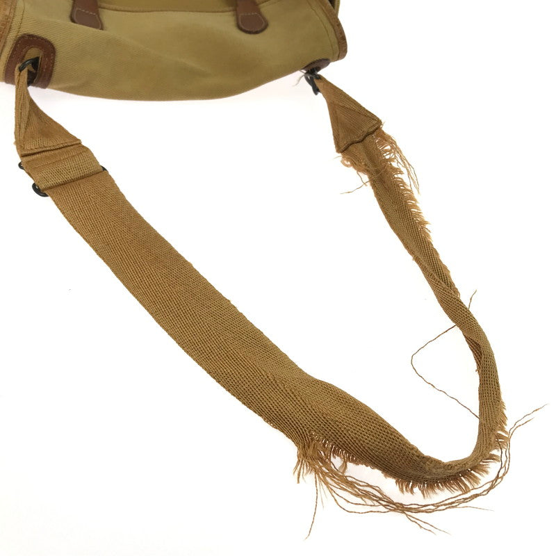 【ジャンク品】【メンズ】 LEATHER CANVAS FIELD BAG レザーキャンバス フィールドバッグ ショルダーバッグ カバン 188-250511-hi-12-tag カラー：イエロー/ブラウン系 万代Net店