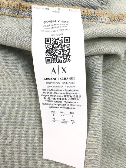 【中古美品】【レディース】 ARMANI EXCHANGE アルマーニエクスチェンジ DENIM SHIRT JACKET 6KYB44 Y1EAZ デニムシャツジャケット ライトアウター 168-250505-hi-09-tag サイズ：S カラー：ライトインディゴ 万代Net店