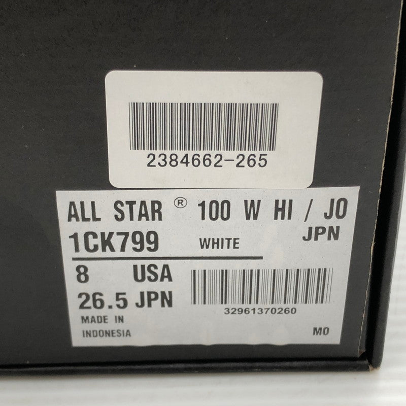 【中古品】【メンズ】 CONVERSE×ジョジョの奇妙な冒険 コンバース ALLSTAR 100 HI 1CK799 オールスター 100 ハイ 岸辺露伴モデル スニーカー 162-261006-ty-11-tag サイズ：26.5cm/US8 カラー：ホワイト 万代Net店