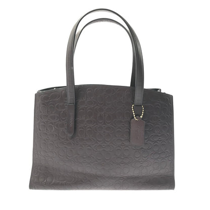 【現状渡し品】【レディース】 COACH コーチ 51728 SIGNATURE HAND BAG シグネチャー型押し ハンドバッグ 鞄 カバン 180-260704-ty-03-tagh カラー：ダークブラウン 万代Net店