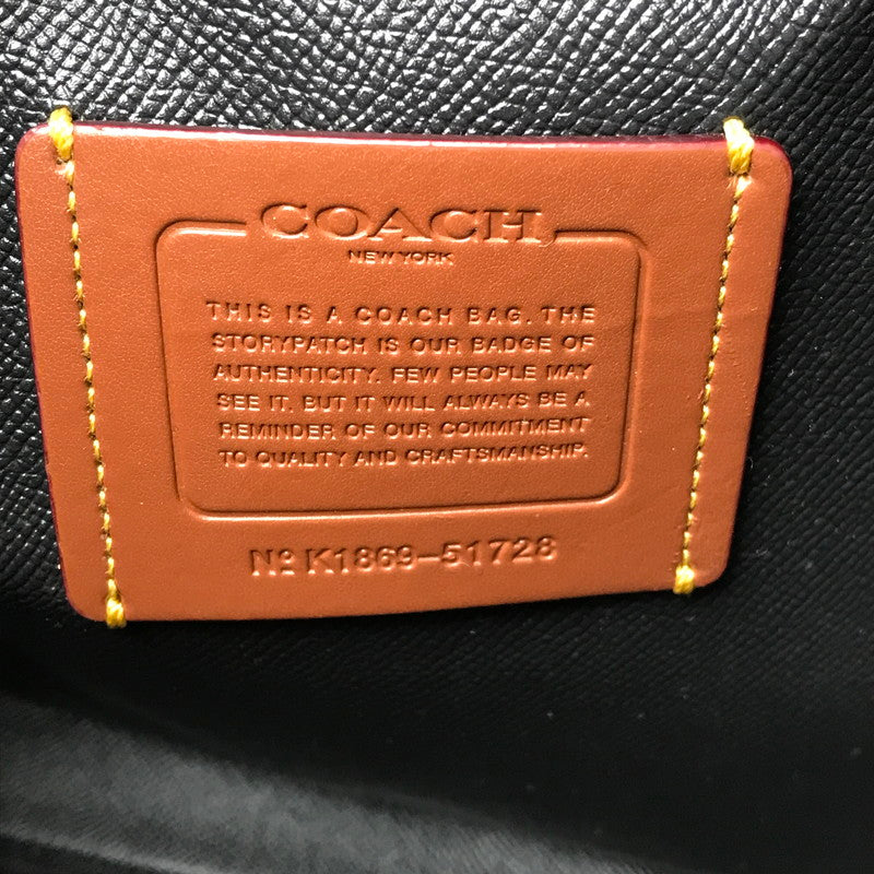 【現状渡し品】【レディース】 COACH コーチ 51728 SIGNATURE HAND BAG シグネチャー型押し ハンドバッグ 鞄 カバン 180-260704-ty-03-tagh カラー：ダークブラウン 万代Net店