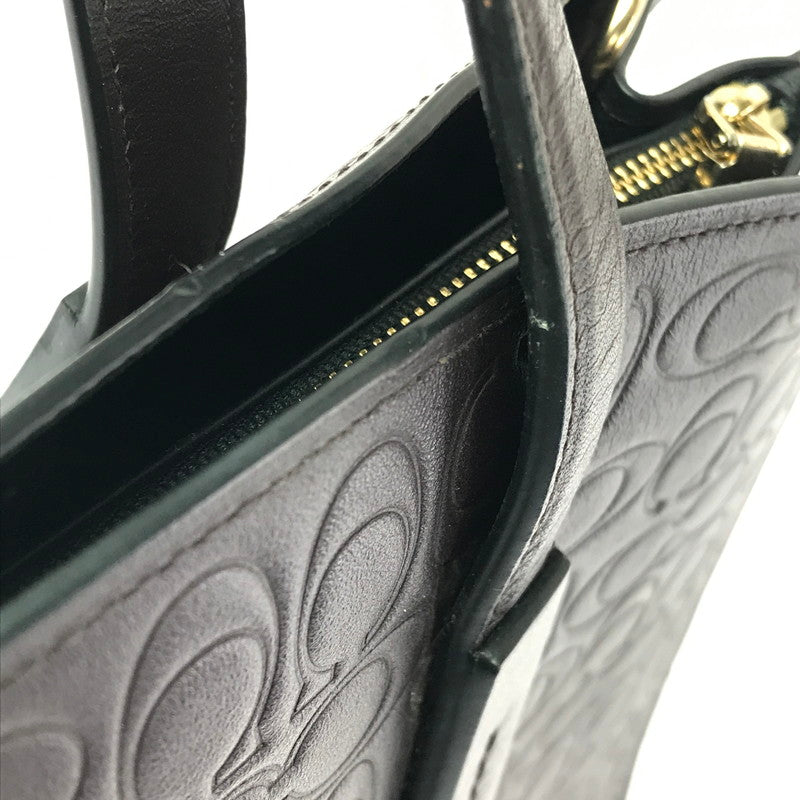 【現状渡し品】【レディース】 COACH コーチ 51728 SIGNATURE HAND BAG シグネチャー型押し ハンドバッグ 鞄 カバン 180-260704-ty-03-tagh カラー：ダークブラウン 万代Net店