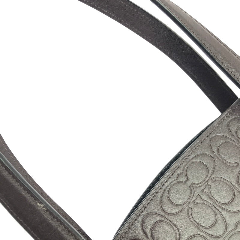 【現状渡し品】【レディース】 COACH コーチ 51728 SIGNATURE HAND BAG シグネチャー型押し ハンドバッグ 鞄 カバン 180-260704-ty-03-tagh カラー：ダークブラウン 万代Net店