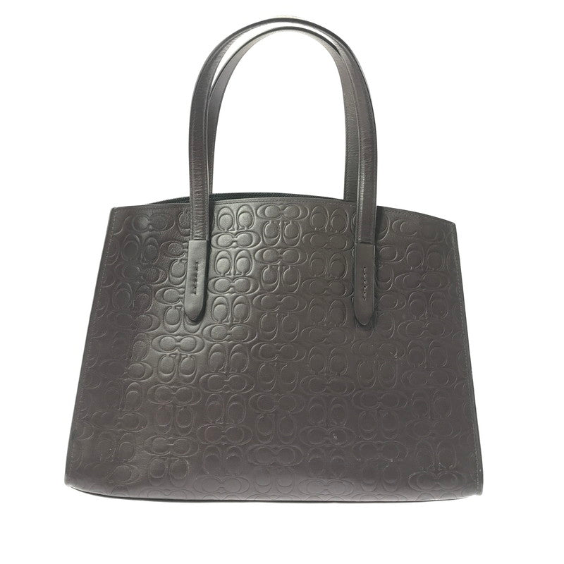 【現状渡し品】【レディース】 COACH コーチ 51728 SIGNATURE HAND BAG シグネチャー型押し ハンドバッグ 鞄 カバン 180-260704-ty-03-tagh カラー：ダークブラウン 万代Net店