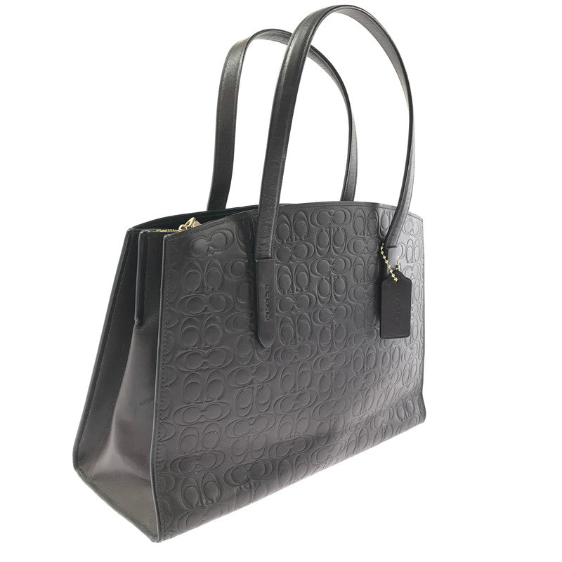 【現状渡し品】【レディース】 COACH コーチ 51728 SIGNATURE HAND BAG シグネチャー型押し ハンドバッグ 鞄 カバン 180-260704-ty-03-tagh カラー：ダークブラウン 万代Net店