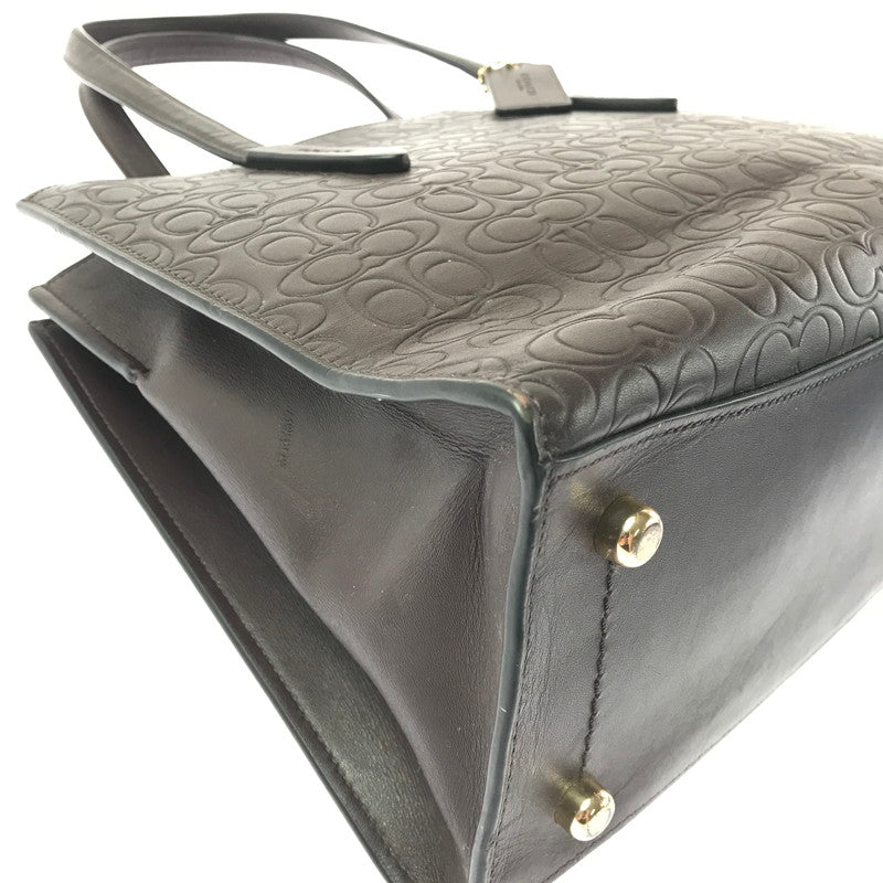 【現状渡し品】【レディース】 COACH コーチ 51728 SIGNATURE HAND BAG シグネチャー型押し ハンドバッグ 鞄 カバン 180-260704-ty-03-tagh カラー：ダークブラウン 万代Net店