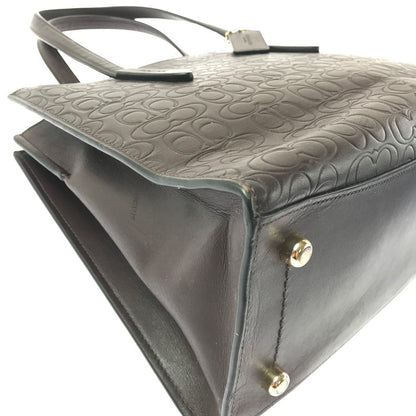 【現状渡し品】【レディース】 COACH コーチ 51728 SIGNATURE HAND BAG シグネチャー型押し ハンドバッグ 鞄 カバン 180-260704-ty-03-tagh カラー：ダークブラウン 万代Net店