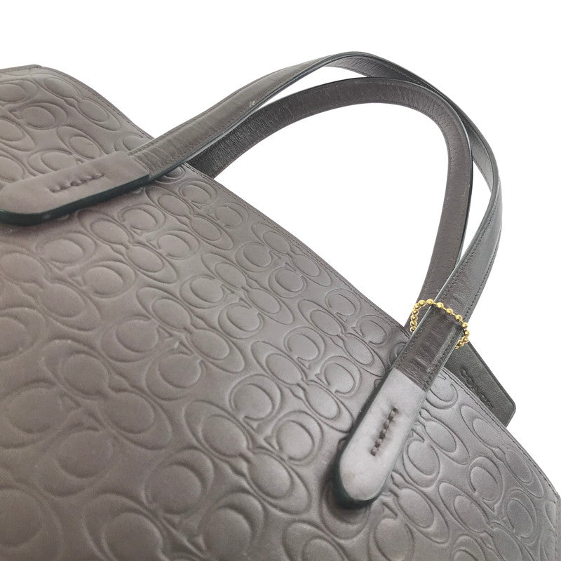 【現状渡し品】【レディース】 COACH コーチ 51728 SIGNATURE HAND BAG シグネチャー型押し ハンドバッグ 鞄 カバン 180-260704-ty-03-tagh カラー：ダークブラウン 万代Net店