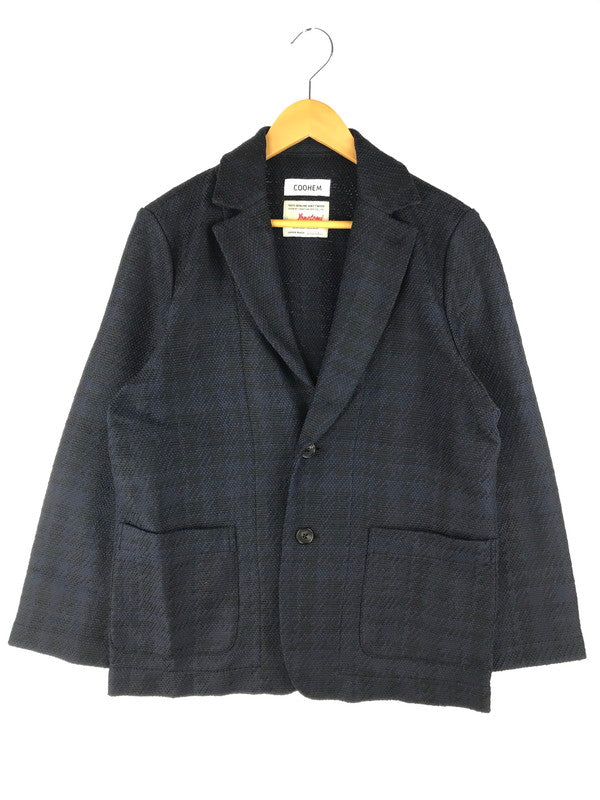 【中古美品】【レディース】 COOHEM コーヘン TWEED JACKET 20-202-012 ツイードジャケット ライトアウター 168-250505-hi-08-tag サイズ：L カラー：ネイビー 万代Net店