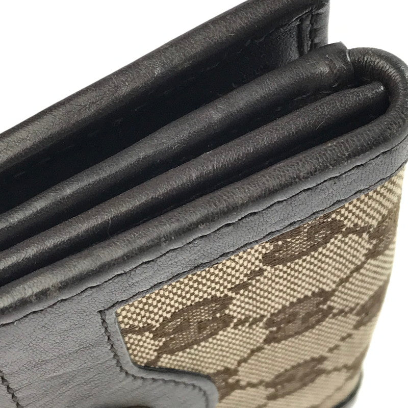 【中古品】【レディース】 GUCCI グッチ キャンバス シマ ショートウォレット 334457 二つ折り 財布 181-250425-yy-16-tag カラー：ベージュ 万代Net店