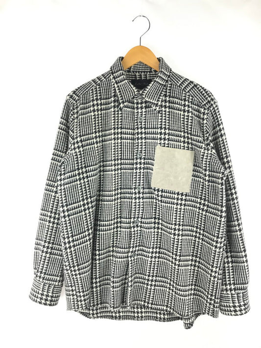 【中古品】【メンズ】 LAID BACK レイドバック TWEED DRESS SHIRTS ツイードドレスシャツ 長袖シャツ 140-250505-hi-01-tag サイズ：1 カラー：ブラック/ホワイト 万代Net店