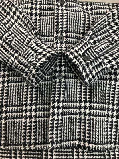 【中古品】【メンズ】 LAID BACK レイドバック TWEED DRESS SHIRTS ツイードドレスシャツ 長袖シャツ 140-250505-hi-01-tag サイズ：1 カラー：ブラック/ホワイト 万代Net店
