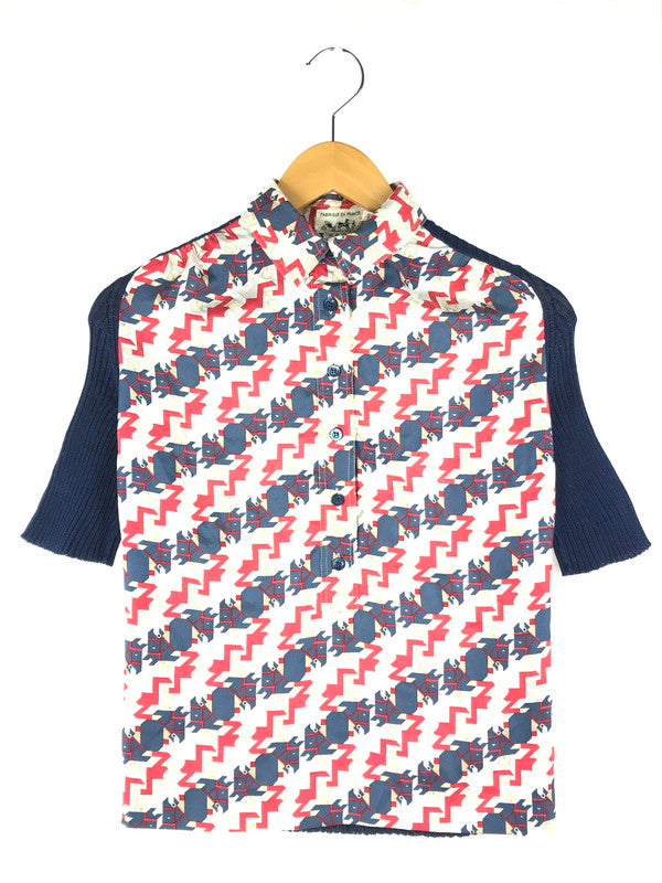 【中古品】【レディース】 HERMES エルメス S/S DOCKING KNIT SHIRT ショートスリーブ ドッキングセーター ニット 141-250425-hi-03-tag サイズ：38 カラー：マルチカラー 万代Net店