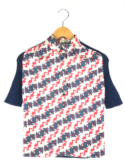 【中古品】【レディース】 HERMES エルメス S/S DOCKING KNIT SHIRT ショートスリーブ ドッキングセーター ニット 141-250425-hi-03-tag サイズ：38 カラー：マルチカラー 万代Net店