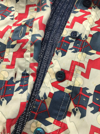 【中古品】【レディース】 HERMES エルメス S/S DOCKING KNIT SHIRT ショートスリーブ ドッキングセーター ニット 141-250425-hi-03-tag サイズ：38 カラー：マルチカラー 万代Net店