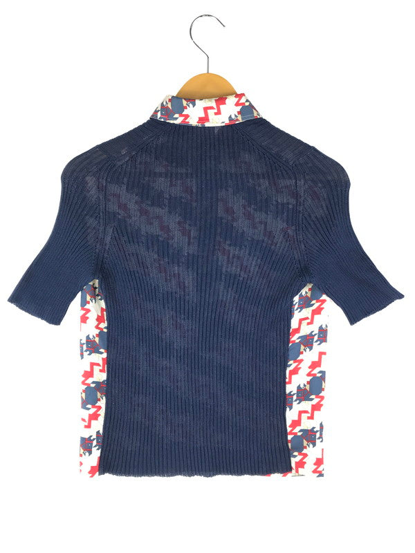 【中古品】【レディース】 HERMES エルメス S/S DOCKING KNIT SHIRT ショートスリーブ ドッキングセーター ニット 141-250425-hi-03-tag サイズ：38 カラー：マルチカラー 万代Net店