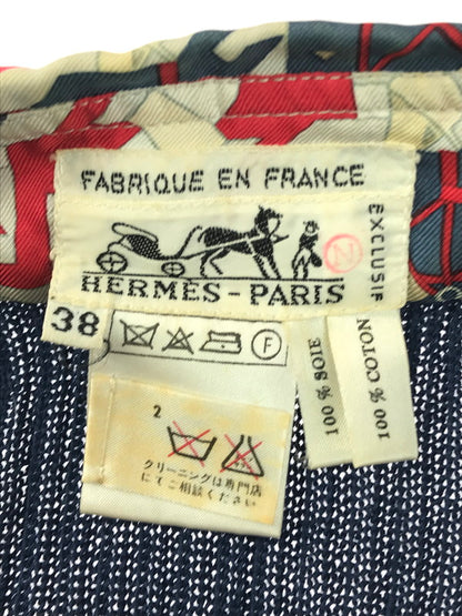 【中古品】【レディース】 HERMES エルメス S/S DOCKING KNIT SHIRT ショートスリーブ ドッキングセーター ニット 141-250425-hi-03-tag サイズ：38 カラー：マルチカラー 万代Net店