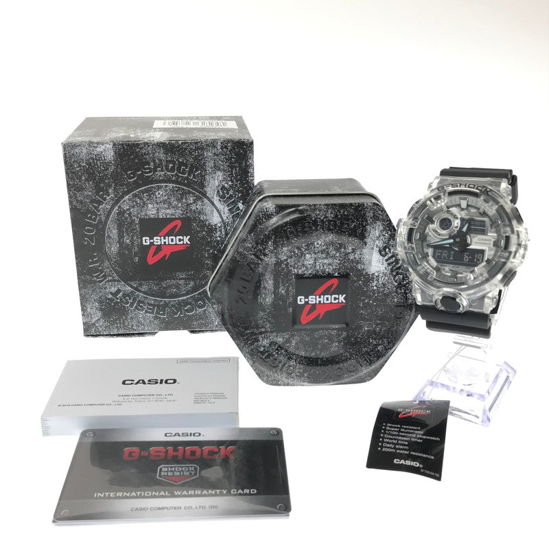 【中古美品】【メンズ】 G-SHOCK ジーショック GA-700 SERIES GA-700SKC-1ADR アナログ デジタル クォーツ 腕時計 アクセサリー 196-260620-rt-09-tagh カラー：ブラック/クリア 万代Net店