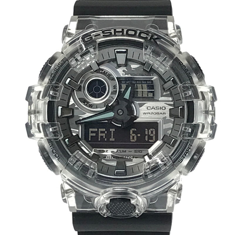 【中古美品】【メンズ】 G-SHOCK ジーショック GA-700 SERIES GA-700SKC-1ADR アナログ デジタル クォーツ 腕時計 アクセサリー 196-260620-rt-09-tagh カラー：ブラック/クリア 万代Net店