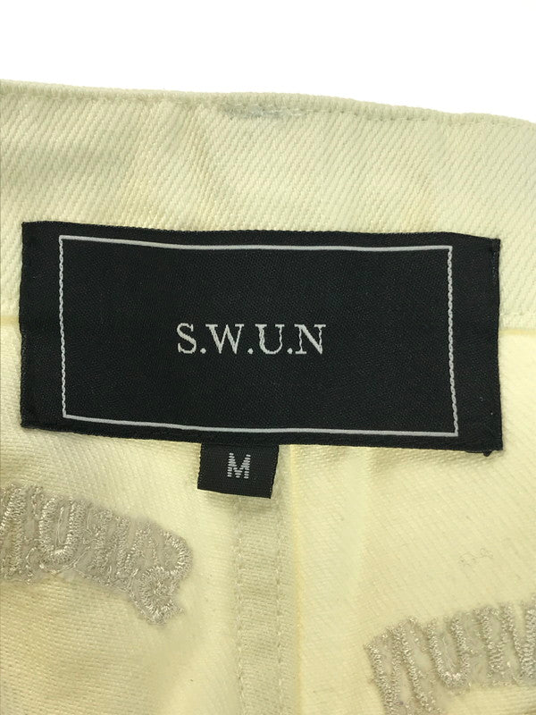 【中古品】【メンズ】 S.W.U.N エスダブリューユーエヌ ORIGINAL EMBROIDERED SHORT PANTS オリジナル刺繍 ショートパンツ ロゴ ショーツ ハーフパンツ 153-250502-hi-39-tag サイズ：M カラー：オフホワイト 万代Net店