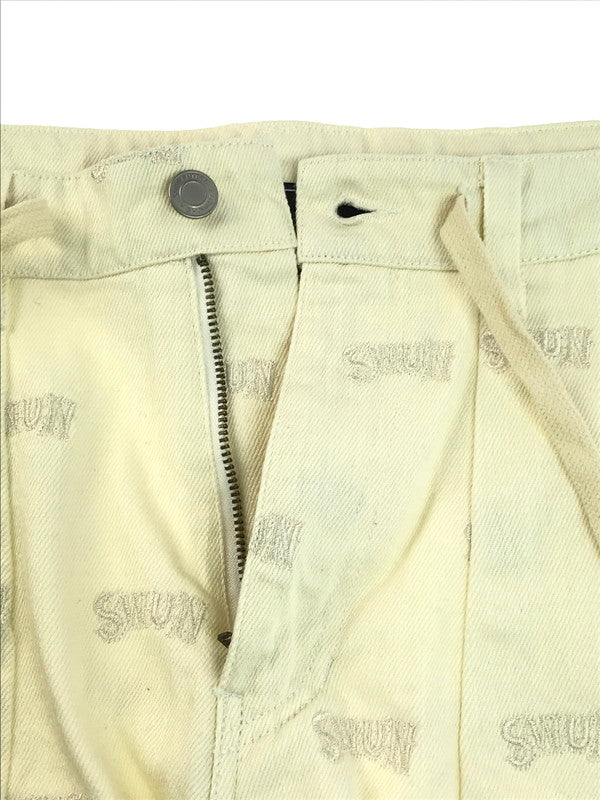 【中古品】【メンズ】 S.W.U.N エスダブリューユーエヌ ORIGINAL EMBROIDERED SHORT PANTS オリジナル刺繍 ショートパンツ ロゴ ショーツ ハーフパンツ 153-250502-hi-39-tag サイズ：M カラー：オフホワイト 万代Net店