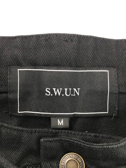 【中古品】【メンズ】 S.W.U.N エスダブリューユーエヌ ORIGINAL EMBROIDERED SHORT PANTS オリジナル刺繍 ショートパンツ ロゴ ショーツ ハーフパンツ 153-250502-hi-40-tag サイズ：M カラー：ブラック 万代Net店