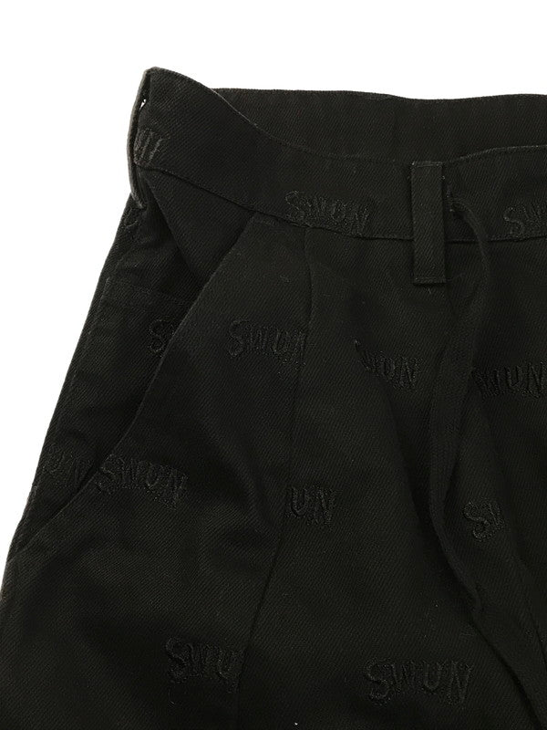 【中古品】【メンズ】 S.W.U.N エスダブリューユーエヌ ORIGINAL EMBROIDERED SHORT PANTS オリジナル刺繍 ショートパンツ ロゴ ショーツ ハーフパンツ 153-250502-hi-40-tag サイズ：M カラー：ブラック 万代Net店