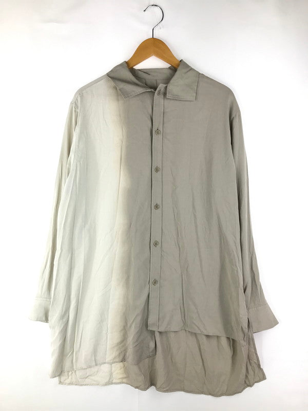 【中古品】【レディース】 Y's ワイズ RAYON SHIRT YD-B13-210 レーヨンシャツ 長袖シャツ 168-250504-na-09-tag サイズ：1 カラー：ホワイト/ベージュ 万代Net店