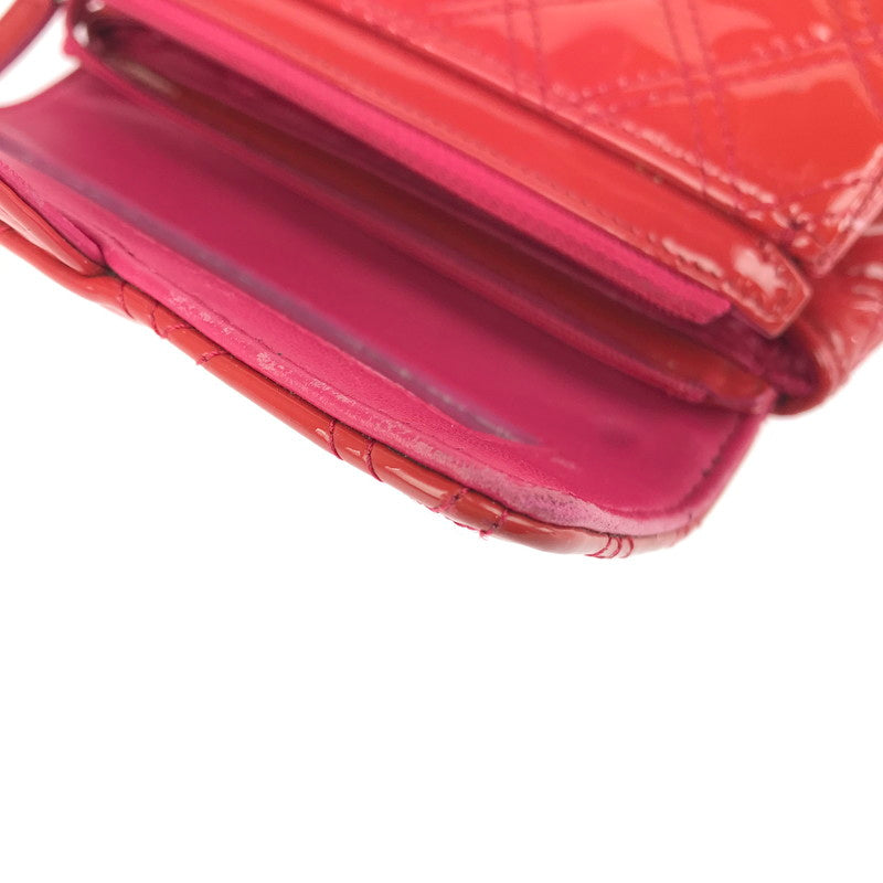 【中古品】【レディース】 CHANEL シャネル マトラッセ パテント 化粧ポーチ 鏡付き 小物入れ カバン 180-250518-hi-16-tag カラー：レッド系 万代Net店