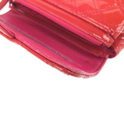 【中古品】【レディース】 CHANEL シャネル マトラッセ パテント 化粧ポーチ 鏡付き 小物入れ カバン 180-250518-hi-16-tag カラー：レッド系 万代Net店