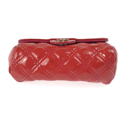 【中古品】【レディース】 CHANEL シャネル マトラッセ パテント 化粧ポーチ 鏡付き 小物入れ カバン 180-250518-hi-16-tag カラー：レッド系 万代Net店