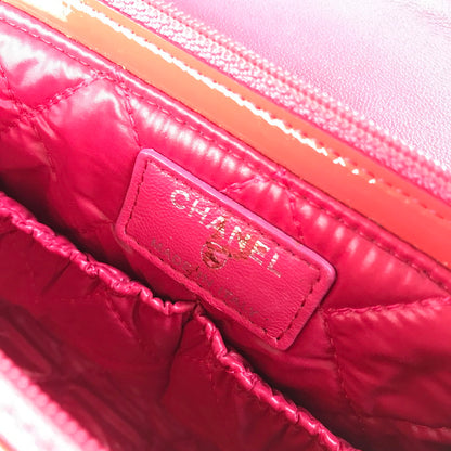 【中古品】【レディース】 CHANEL シャネル マトラッセ パテント 化粧ポーチ 鏡付き 小物入れ カバン 180-250518-hi-16-tag カラー：レッド系 万代Net店