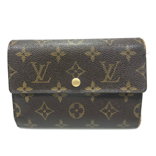 【現状渡し品】【レディース】 LOUIS VUITTON ルイ・ヴィトン モノグラム ポルトトレゾール エテュイ パピエ 03年 フランス製 ショートウォレット 三つ折り財布 179-250513-yy-17-tag カラー：ブラウン 万代Net店