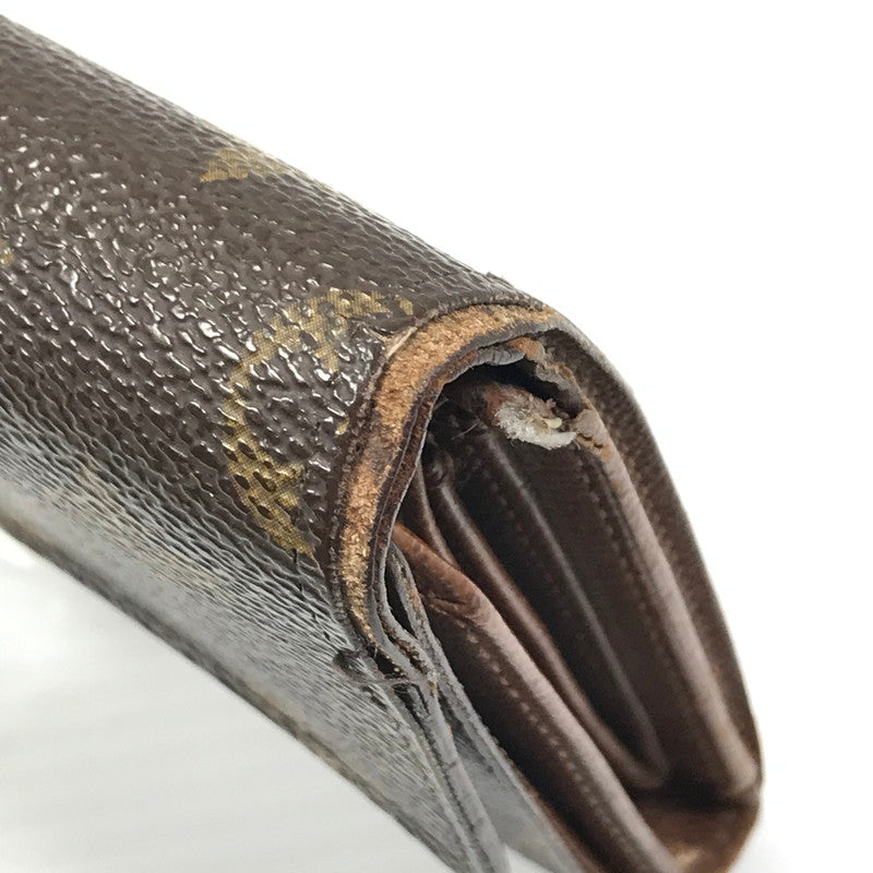 【現状渡し品】【レディース】 LOUIS VUITTON ルイ・ヴィトン モノグラム ポルトトレゾール エテュイ パピエ 03年 フランス製 ショートウォレット 三つ折り財布 179-250513-yy-17-tag カラー：ブラウン 万代Net店