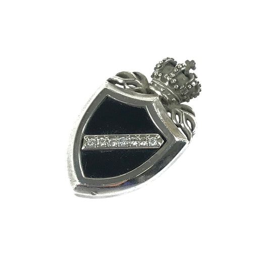 【中古品】【メンズ】 Justin Davis ジャスティンデイビス CROWN SHIELD SPJ117 2 クラウンシールド SV925 ペンダントトップ アクセサリー 192-250513-yy-07-tag カラー：シルバー/ブラック 万代Net店