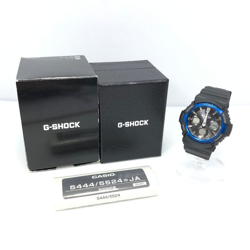 【中古品】【メンズ】 G-SHOCK ジーショック ANALOG-DIGITAL GAW-100B-1A2JF アナログデジタル タフソーラー 腕時計 196-250512-hi-12-tag カラー：ブラック/ブルー 万代Net店