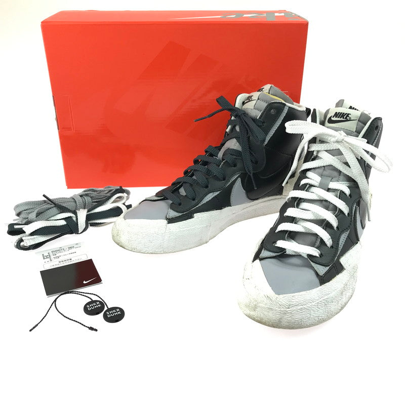 【現状渡し品】【メンズ】 NIKE ナイキ × SACAI サカイ コラボ BLAZER MID BV0072-002 ブレーザー MID スニーカー 靴 160-250512-hi-08-tag サイズ：27cm US 9 カラー：BLACK/WOLF GREY-WHITE 万代Net店