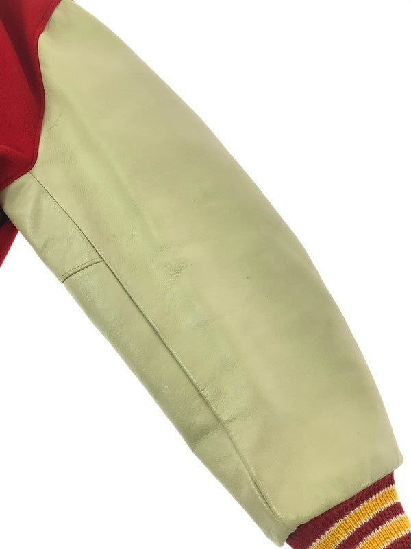 【中古品】【メンズ】 GOLDEN BEAR ゴールデンベア 90's WOOL STADIUM JACKET 90年代 ウール スタジアム ジャケット アウター 146-260904-rt-08-tagh サイズ：M カラー：レッド/ベージュ 万代Net店