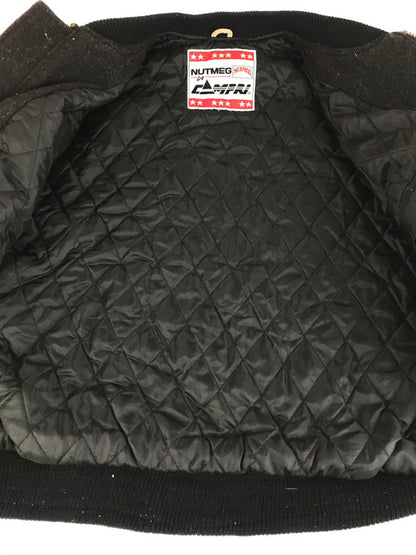 【中古品】【メンズ】 NUTMEG BY CAMPRI ナツメグ バイ カンプリ 90's CHICAGOBULLS WOLL STADIUM JACKET 90年代 シカゴブルズ 刺繡 ウールスタジアムジャケット 146-250927-rt-07-tag サイズ：L カラー：ブラック 万代Net店