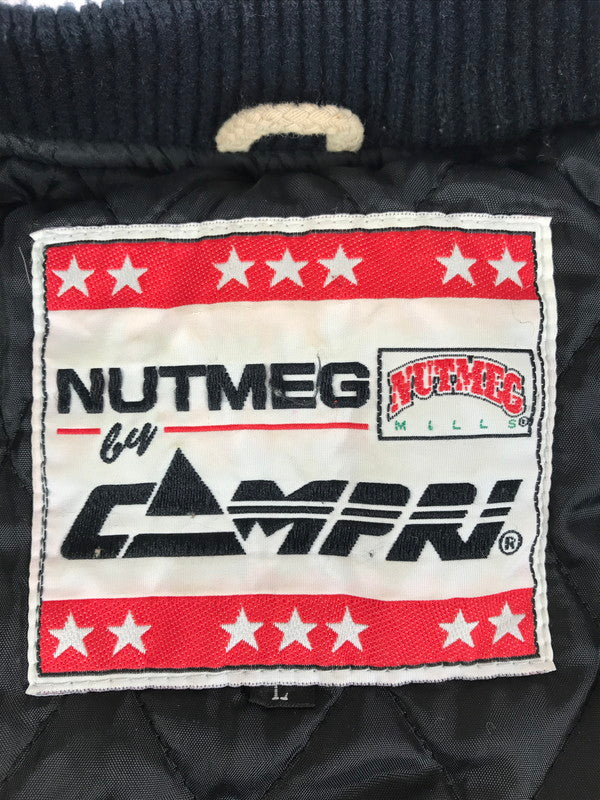 【中古品】【メンズ】 NUTMEG BY CAMPRI ナツメグ バイ カンプリ 90's CHICAGOBULLS WOLL STADIUM JACKET 90年代 シカゴブルズ 刺繡 ウールスタジアムジャケット 146-250927-rt-07-tag サイズ：L カラー：ブラック 万代Net店