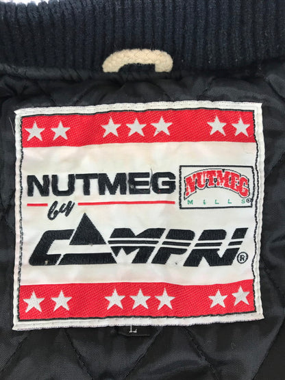 【中古品】【メンズ】 NUTMEG BY CAMPRI ナツメグ バイ カンプリ 90's CHICAGOBULLS WOLL STADIUM JACKET 90年代 シカゴブルズ 刺繡 ウールスタジアムジャケット 146-250927-rt-07-tag サイズ：L カラー：ブラック 万代Net店