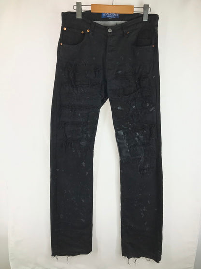 【現状渡し品】【メンズ】 INNOCENCE NYC イノセンス ニューヨーク LEATHER PATCH DENIM PANTS INLPDM01 レザーパットワークデニムパンツ ジーンズ 153-250618-hi-18-tag カラー：ブラック 万代Net店