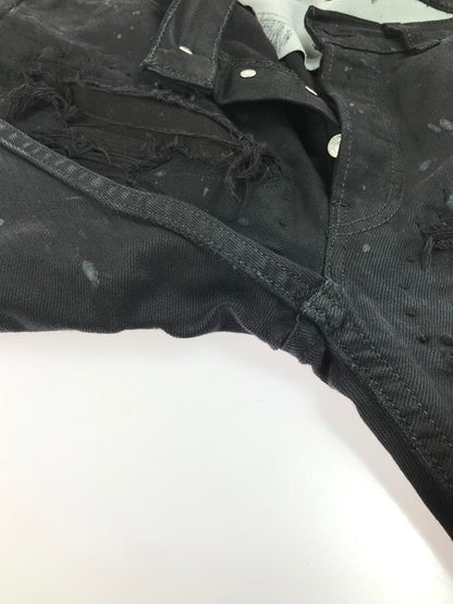 【現状渡し品】【メンズ】 INNOCENCE NYC イノセンス ニューヨーク LEATHER PATCH DENIM PANTS INLPDM01 レザーパットワークデニムパンツ ジーンズ 153-250618-hi-18-tag カラー：ブラック 万代Net店