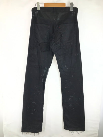 【現状渡し品】【メンズ】 INNOCENCE NYC イノセンス ニューヨーク LEATHER PATCH DENIM PANTS INLPDM01 レザーパットワークデニムパンツ ジーンズ 153-250618-hi-18-tag カラー：ブラック 万代Net店