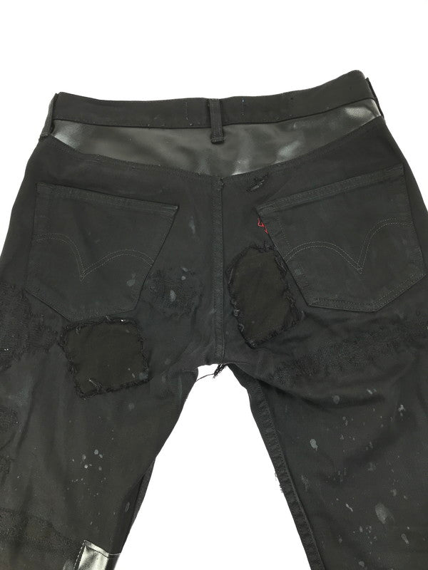 【現状渡し品】【メンズ】 INNOCENCE NYC イノセンス ニューヨーク LEATHER PATCH DENIM PANTS INLPDM01 レザーパットワークデニムパンツ ジーンズ 153-250618-hi-18-tag カラー：ブラック 万代Net店