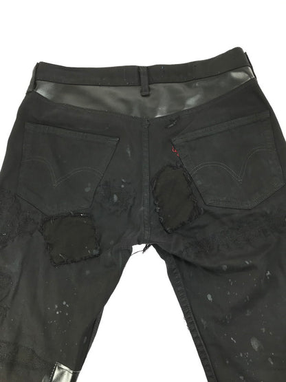 【現状渡し品】【メンズ】 INNOCENCE NYC イノセンス ニューヨーク LEATHER PATCH DENIM PANTS INLPDM01 レザーパットワークデニムパンツ ジーンズ 153-250618-hi-18-tag カラー：ブラック 万代Net店